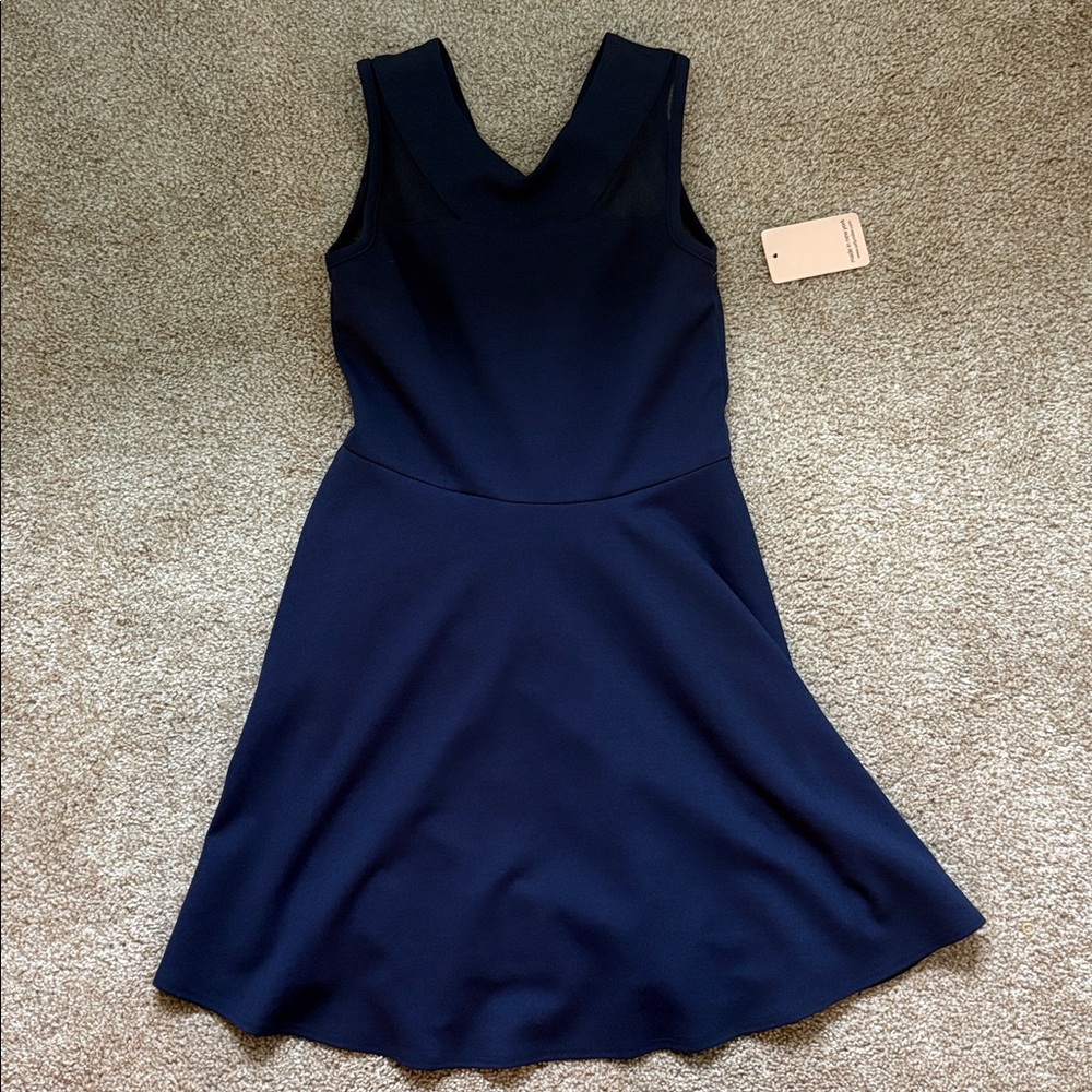 Girls Navy Sleeveless Party Dress